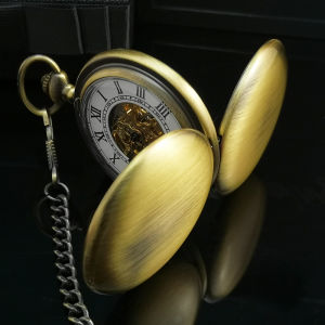 Vintage Mechanical Pocket Watch for Men and Women With Dual Covers Customizable Photos