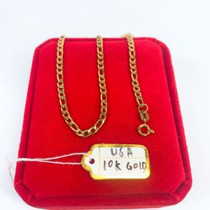 US JEWELS Saudi Gold 18k Pawnable Legit Necklace FIGARO CHAIN Necklace For Women And Men Life Time Use Non Faded With Gold Marking