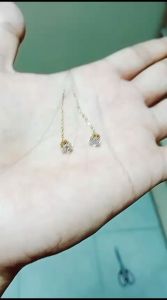 anting jarum titanium model permata satu ukuran 3cm