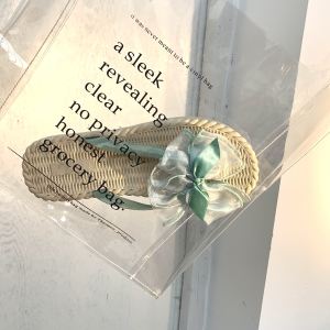 รองเท้าแตะส้นแบนแบบสวมส้นสำหรับผู้หญิง สไตล์เกาหลี รองเท้าแตะชายหาดสีเขียวมิ้นต์ รองเท้าแตะแบบสวมส้นสำหรับใส่กลางแจ้งในฤดูร้อน