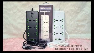 TB-T27 Universal Power Extension 4 USB Port 2 PD Type-C Port 6 Power Strips Plug with Safety Switch Protection 3.1A Max