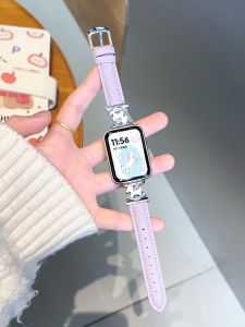 Uhada | Universal Compatibility Leather Bracelet with Horse and Diamonds for Smart Bands