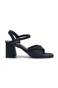 Sandal Nữ Merly 1641 Quai Xoắn Mềm Gót Cao 7cm Mờ Mịn Giày Cao Gót Công Sở Big Size 35-43 3 Màu Trắng/Đen/Nâu