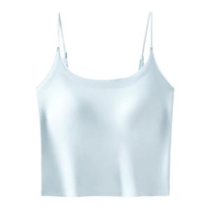 MiiOW | Ice Silk One-Piece Womens Vest With Chest Pad Inner And Outer Wear Bra-Free Backless Tank Top Short Length Casual Wear
