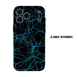 blue neon wireframe Phone Case for iPhone 18 17 16 15 14 13 12 11 Air Pro Max Plus Double-layer Cover