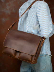 Mantime | New Retro Crazy Horse Leather Shoulder Bag
