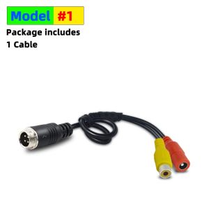 Cable Plug Adapter 4Pin Aviation Head Male/Female to RCA AV/Female DC Multiple  Converter For Car Rear Backup Camera Monitor