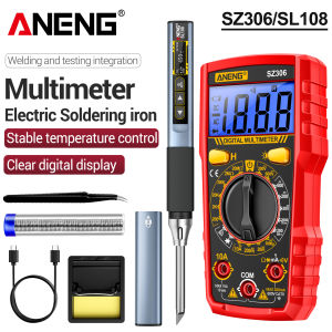 ANENG | ANENG SL108 temperature adjustable soldering iron+SZ306 digital multimeter voltage current resistor NCV maintenance combination