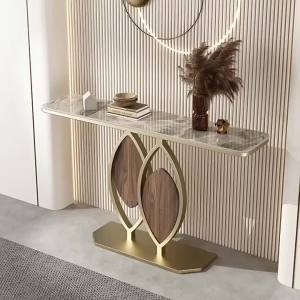 Entrance Console Table Luxurious Entryway Table malist Style Entrance Cabinet Wall Half-Circle View Table