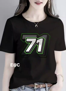 KAOS ATASAN WANITA PREMIUM ANGKA 71 DTF BERKUALITAS