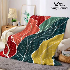 Chăn Flannel Họa Tiết Lá Nhiệt Đới Ấm Áp Mềm Mại Ấm Cúng Trang Trí Mọi Mùa Chăn Trang Trí Ghế Sofa Chủ Đề Halloween Giáng Sinh 100% Polyester