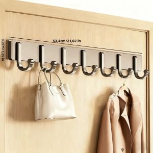Móc Treo Tường Dán Tường 5 Chiếc Không Cần Khoan Móc Nhôm Di Động Để Treo Mũ Khăn Túi Quần Áo Móc Treo Nhà Tắm