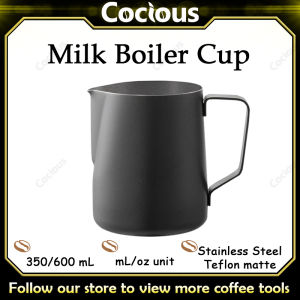Cocious 350ML/600ML Dual Capacity Unit Teflon Matte Material Milk Frothing Pitcher Stainless Steel Milk Boiler Cup Jug Creamer Accessories Suitable for Barista Espresso Machines