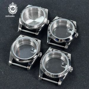 สำหรับ DATEJUST 36/39 มม.นาฬิกากันน้ำแซฟไฟร์คริสตัล NH34 NH35 NH36 NH38 NH70 NH72 การเคลื่อนไหวกระจกด้านหลัง