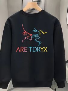 ฤดูใบไม้ร่วงฤดูหนาว 2024 ใหม่ผู้ชายHoodedเสื้อขนแกะอเมริกันเฮฟวี่เวทรอบคอพิมพ์แขนยาวอินเทรนด์สวมใส่สบายๆ