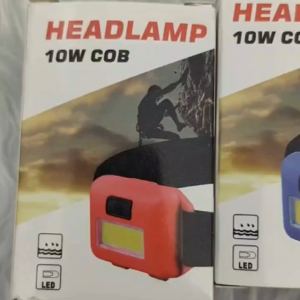 Lampu Kepala Kalis Air | Waterproof 10W COB LED Headlamp With Adjustable Strap for Hiking/Fishing.