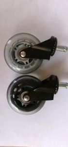 Office Chair Caster Wheels Set of 5 Heavy Duty & Safe for All Floors Including Hardwood 3" Rubber Replacement for Desk Floor