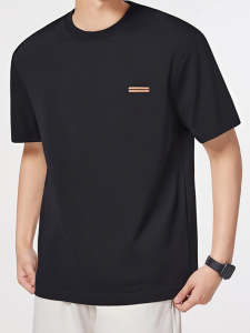 Áo thun nam MiiOW vải cotton tay ngắn cổ tròn màu trơn thoải mái - mùa hè 2025