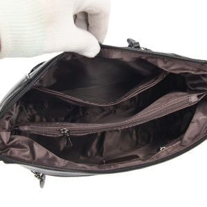 Middle-Aged Womens Leather Crossbody Bag Single Shoulder Bag Mom Bag Fashionable Casual Soft Handle Zipper Closure Pure Color