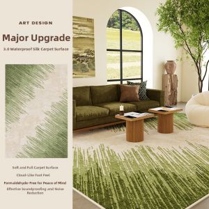QISHUO | Vintage Cream Aesthetic Waterproof Non-Washable Carpet