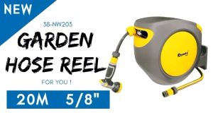 REMAX Elite 20m Water Jet High-Pressure Retractable Garden Hose Reel with Auto Wall-Mounting & Durable Hose & Wand Accessory