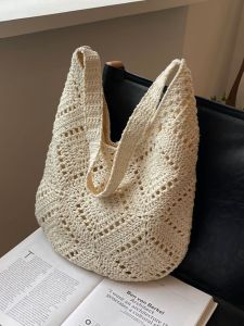 Túi Đeo Chéo Dệt Tay Mùa Hè Cho Nữ 2025 Túi Đeo Vai Đơn Thời Trang Mới Túi Đeo Chéo Dung Tích Lớn Đa Năng Cho Công Sở