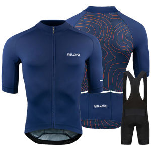 Raudax Mùa Hè Thanh Niên Bộ Quần Áo Đạp Xe Jersey Thoáng Khí MTB Xe Đạp Tay Ngắn Quần Áo Maillot Ropa Ciclismo Đồng Phục Bộ Dành Cho Nam