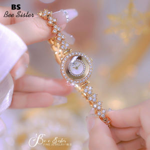 Ykai Fashion Womens Watches Casual Stainless Steel Alloy Strap Waterproof Quartz Watches Elegant Full Diamond Rhinestone Luxury Gold Silver Round Shape Ladies Wristwatches 1517