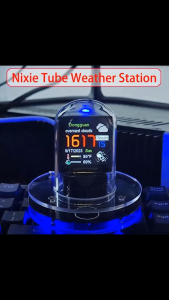 Smart Mini Nixie Tube Weather Station Clock | WiFi Digital Desktop Clock with Real-Time Weather Temperature Humidity & RGB Glow