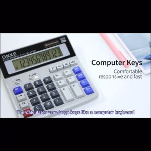 12 digit calculator for store computer electronic calculator solar and battery original calculator for business calculators big calculator for accounting financial calculator dual power supply calculator office supplies school supplies heavy dutyBINLU