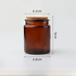 Handmade DIY Aromatherapy Candle Glass Cup with Lid High Temperature Resistant Sealed Empty Container Wood Stopper Bedroom Decor