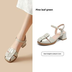 Elegant round Toe High Heel Sandals for Women DUSTO Autumn New Style Buckle Strap Thick Heel Fashionable Open Toe Shoes