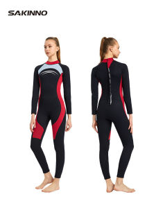 3MM Deep Float Wetsuit Outdoor Waterproof Female Sun Surfing Winter Swimming One-piece Long Sleeve Warm Swimsuit Female