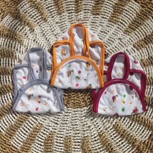 12 Pcs Popok Kain Bayi 0-3 Bulan putih Motif Gambar Fullprint