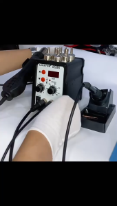 COD SMD Desoldering Heat Gun Solder dengan Station 220V/700W +Timah+Mata Solder - KS8586