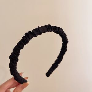 Elegant Womens Folded Hairband Fresh out Original Design High Forehead Thin Edge Face Washing Headwear Fashionable Hair Accessories