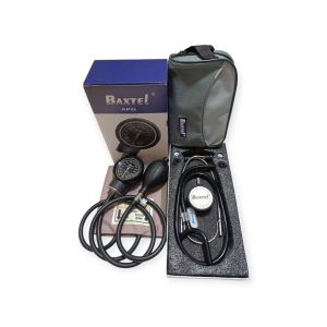 Baxtel APG Black Aneroid Sphygmomanometer With Black Deluxe Stethoscope