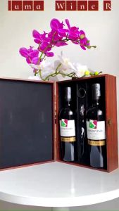 Hộp quà tết vang Ý Veronica Rosso -Hộp gỗ mặt da 2