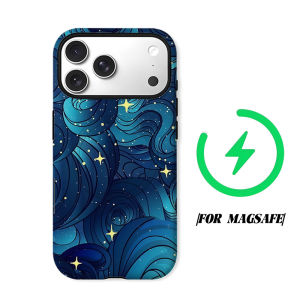blue cosmic swirl stars Phone Case for iPhone 18 17 16 15 14 13 12 11 Air Pro Max Plus Double-layer Cover