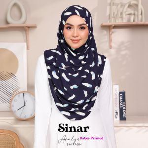 Aralyn Babes Printed Instant Shawl - Instant Shawl / Instant Tudung / Tudung Sarung / Slip-On Tudung / Instant Hijab / Instant Scarve