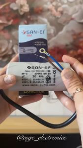 ORIGINAL KAPASITOR POMPA AIR SAN-EI 20UF 450V KOMPRESOR KAPASITOR MESIN CUCI 20 UF MESIN JAHIT