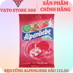 Kẹo cứng ALPENLIEBE không nhân láng mịn sữa dâu bịch 115.5g