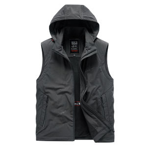 Casual Thin Vest for Middle-Aged And Elderly Men with Hats Summer Dad Jacket New 2025 Fashion Urban Style Standard Fit