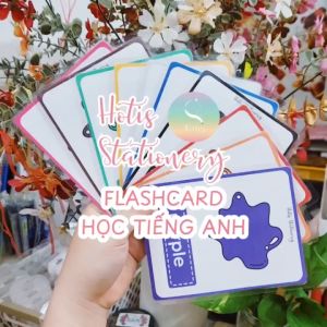 HOTIS Thẻ học từ vựng Flashcard Tiếng Anh theo chủ đề 2 mặt vận dụng tương tác giấy ép nhựa viết tẩy xóa được