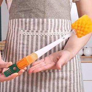 Five-in-one multi-function long-handled cup brush bottle brush nipple brush straw brush bottle mouth and cup lid brush
