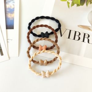 ยางยืดหางม้าสไตล์หวาน 4 ชิ้น ยางยืดผมสุดเก๋ ยางยืดผมยืดหยุ่นสูง เครื่องประดับผม เครื่องประดับมือ ยางยืดผม