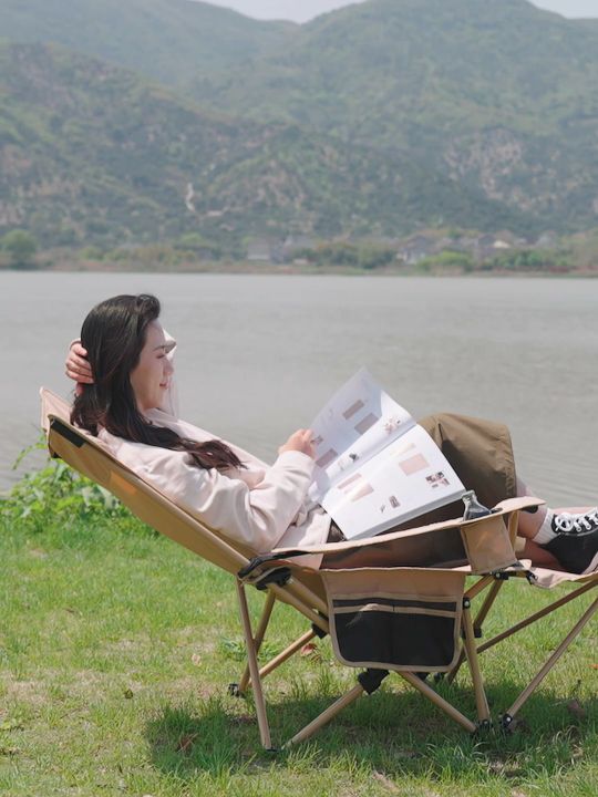 🚀 OKGO 🚀 Portable Folding Lounge Chair Camping Chair Recliner chair  foldable steel pipe oxford cloth adjustable folding outdoor chair  Portable