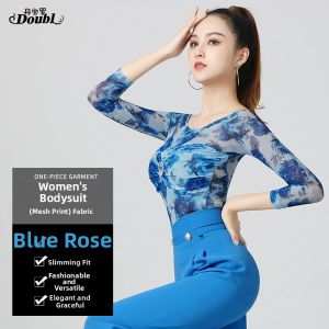 DANBAOLUO | High-end Gather Chest Modern Dance Dress Off-shoulder Latin Dance Practice Clothes