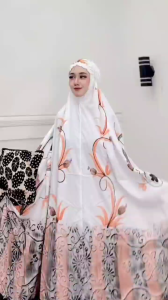 Mukena Batik Lukis Santung Samitex | Mukena Jumbo Traveling Serut Adem Kekinian