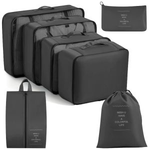 7 PCS Travel Storage Bags Set Suitcase Organizer Luggage Packing Set Cube Bag Portable Waterproof Travel Clothes Shoe Tidy Pouch